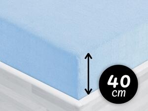 Froté napínacie prestieradlo na extra vysoký matrac FR-014 Nebesky modré 90 x 220 - výška 40 cm