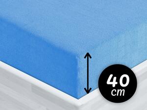 Froté napínacie prestieradlo na extra vysoký matrac FR-015 Svetlo modré 80 x 200 - výška 40 cm