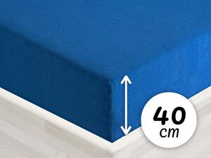 Froté napínacie prestieradlo na extra vysoký matrac FR-016 Modré 140 x 200 - výška 40 cm