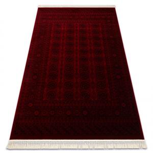 Koberec ORIENT 6889 so strapcami, rám / orientálny, bordový / čierny