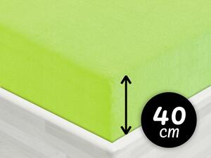 Froté napínacie prestieradlo na extra vysoký matrac FR-019 Žiarivo zelené 90 x 220 - výška 40 cm