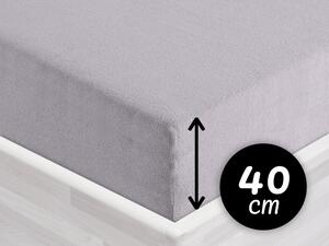 Froté napínacie prestieradlo na extra vysoký matrac FR-028 Svetlo sivé 80 x 200 - výška 40 cm