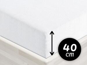 Froté napínacie prestieradlo na extra vysoký matrac FR-031 Biele 140 x 200 - výška 40 cm