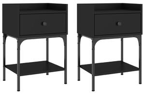 Nočné stolíky 2 ks čierne 40,5x31x60 cm kompozitné drevo