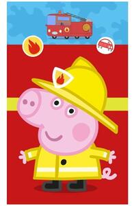 Detský uterák Prasiatko Peppa - motív Hasič Tomík - 100% bavlna - 30 x 50 cm