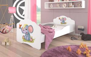 Detská posteľ Cassandra, biela, sloník 160x80 + matrace ZADARMO!