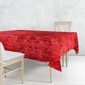 Ervi dekoračný obrus na stôl štvorcový - krčený zamat červený