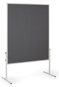Informačná a moderačná tabuľa, 1200 x 1500 mm, textilná, sivá, nesklopná