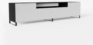 TV stolík LENONA s nohami, 200x42x41, čierna/biela