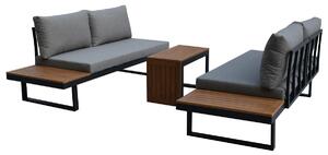 Autronic - Zahradní set šedý textilen, hliník, šedá barva, polywood světle hnědá barva - AZS-G1924 GREY NOVINKA