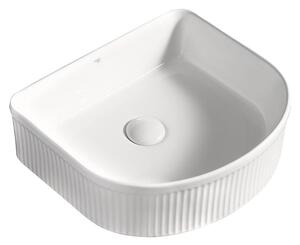 BPS-koupelny Keramické umývadlo na dosku FINO WH 400 40x35 cm, biele