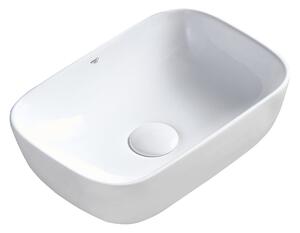 BPS-koupelny Keramické umývadlo na dosku MILO WH 455 45,5x32,5 cm, biele