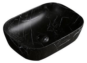 BPS-koupelny Keramické umývadlo na dosku MILO MAR5 455 45,5x32,5 cm, čierny mramor