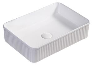 BPS-koupelny Keramické umývadlo na dosku AURA WH 500 50x34 cm, biele
