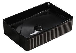 BPS-koupelny Keramické umývadlo na dosku AURA BL 500 50x34 cm, čierne