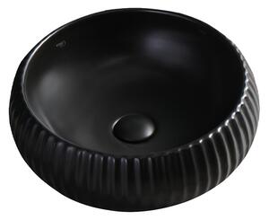 BPS-koupelny Keramické umývadlo na dosku NAOMI MTB 400 ⌀ 40 cm, čierne matné