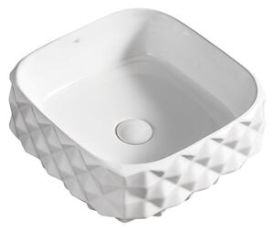 BPS-koupelny Keramické umývadlo na dosku PEARL WH 400 50x31 cm, biele