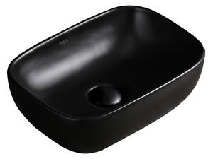 BPS-koupelny Keramické umývadlo na dosku MILO MTB 370 37x25 cm, čierne matné