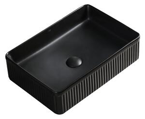 BPS-koupelny Keramické umývadlo na dosku AURA BL 500 50x34 cm, čierne matné
