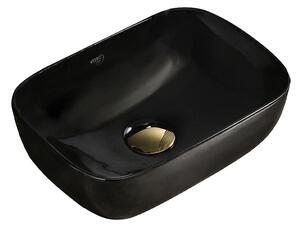 BPS-koupelny Keramické umývadlo na dosku MILO BL 370 37x25 cm, čierne