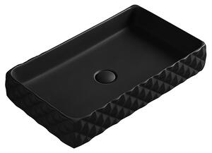 BPS-koupelny Keramické umývadlo na dosku PEARL MTB 605 60,5x34 cm, čierne matné