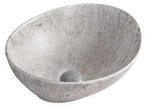 BPS-koupelny Keramické umývadlo na dosku LUMO MAR2 405 40,5x33 cm, sivý mramor
