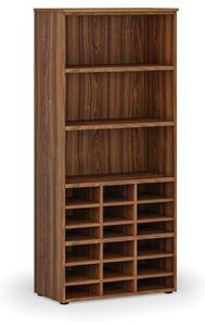 Triediaci regál PRIMO WOOD, 800 x 420 x 1781 mm, 18 priehradiek, orech