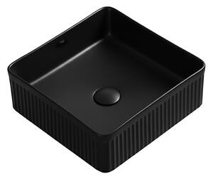 BPS-koupelny Keramické umývadlo na dosku AURA MTB 375 37,5x37,5 cm, čierne matné