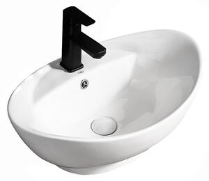 BPS-koupelny Keramické umývadlo na dosku TERA WH 585 58,8x39 cm, biele