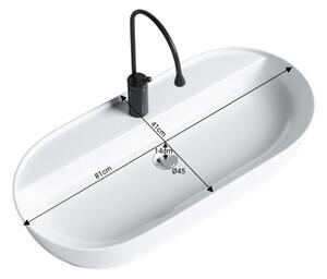 BPS-koupelny Keramické umývadlo na dosku EMI WH 810 81x41 cm, biele