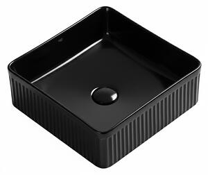 BPS-koupelny Keramické umývadlo na dosku AURA BL 375 37,5x37,5 cm, čierne