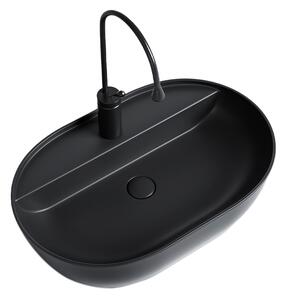 BPS-koupelny Keramické umývadlo na dosku EMI MTB 605 60,5x40,5 cm, čierne matné