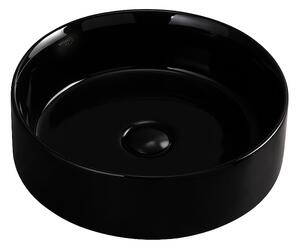 BPS-koupelny Keramické umývadlo na dosku LAVA BL 360 ø36 cm, čierne lesk