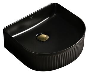 BPS-koupelny Keramické umývadlo na dosku FINO BL 400 40x35 cm, čierne lesklé