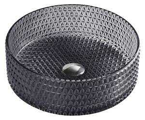 BPS-koupelny Sklenené umývadlo na dosku BRILLANT1 BL 360 36x12 cm, čierna lesk