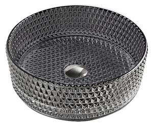BPS-koupelny Sklenené umývadlo na dosku BRILLANT1 BL PL 360 36x12 cm, platina lesk