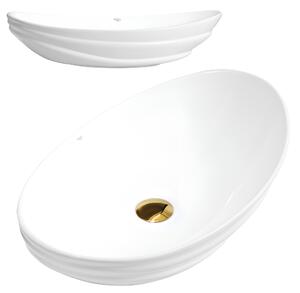 BPS-koupelny Keramické umývadlo na dosku LAVI WH LN 625 62x36 cm, biele lesk