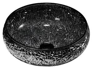 BPS-koupelny Sklenené umývadlo na dosku BRILLANT4 BL 410 41x12 cm, čierny lesk