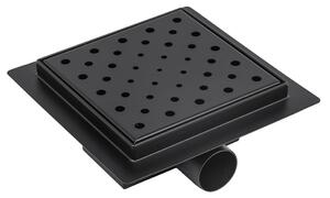 BPS-koupelny Štvorcový sprchový odtokový žľab DL06 CIRCLE G7 BL 15x15 cm, čierny