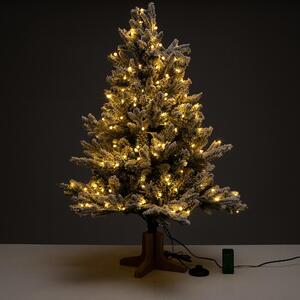 QVC Luxusný 3D vianočný stromček / jedľa / 90 cm / 200 LED Deluxe / teplá biela / trblietavý efekt / zasnežený