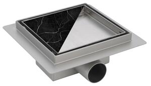 BPS-koupelny Štvorcový sprchový odtokový žľab 2in1 DL06 FIX G1 ST 15x15 cm, satén
