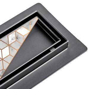 BPS-koupelny Sprchový odtokový žľab 2in1 DL01 FIX G1 BL 50 cm, čierny