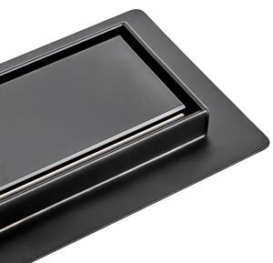BPS-koupelny Sprchový odtokový žľab 2in1 DL01 GLASS BL 50 cm, čierny