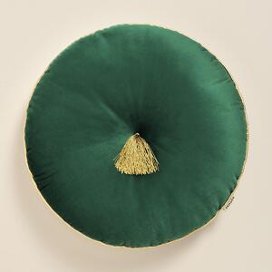 Okrúhly dekoračný vankúš ALLURE zelenej farby s priemerom 45 cm Zelená