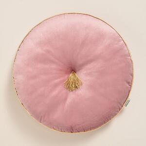 Okrúhly dekoračný vankúš ALLURE ružovej farby s priemerom 45 cm Ružová