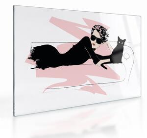 Sklenený obraz - Fashion lady (70x50 cm)