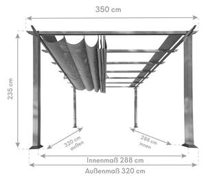 PERGOLA (velikost:) 350/235/350 cm - Zatienenie terasy, balkóna & záhrady, Online Only