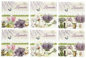 Podložky pod poháre Lavender 6ks (podložky pod poháre v provensálskom štýle so stojanom)