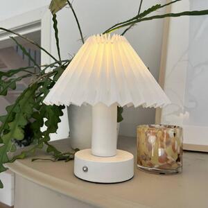 PR Home LED dobíjacia stolová lampa Tiara, biela/biela, výška 24 cm
