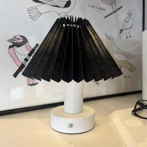PR Home LED dobíjacia stolová lampa Tiara, čierna/biela, výška 24 cm